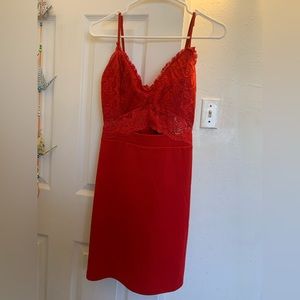 Haute Monde Red Lace Dress